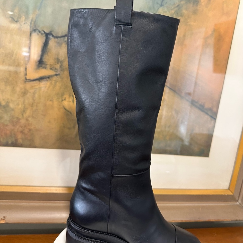 🌹CULT GAIA🌹 Hana Block Heel Leather Boots Black Size: 35 - Picture 9 of 13